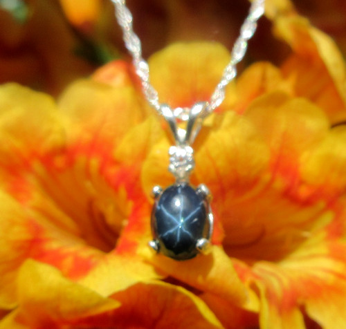 Collana zaffiro stella blu - collana,